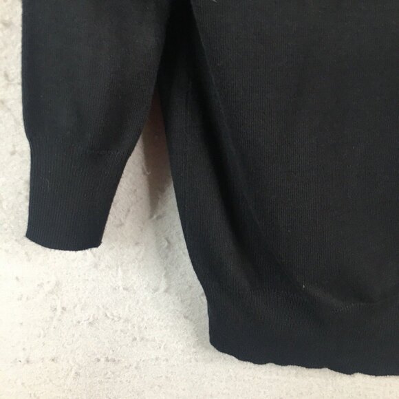 Vintage IB Diffusion Sweater Woemsn Small Black Cardigan Gray Rosettes Artsy - Picture 16 of 16